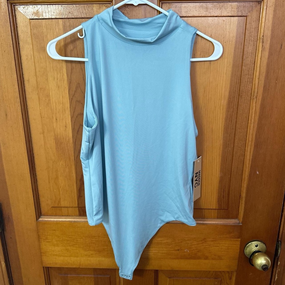 NWT Women's Sleeveless Blue Bodysuit